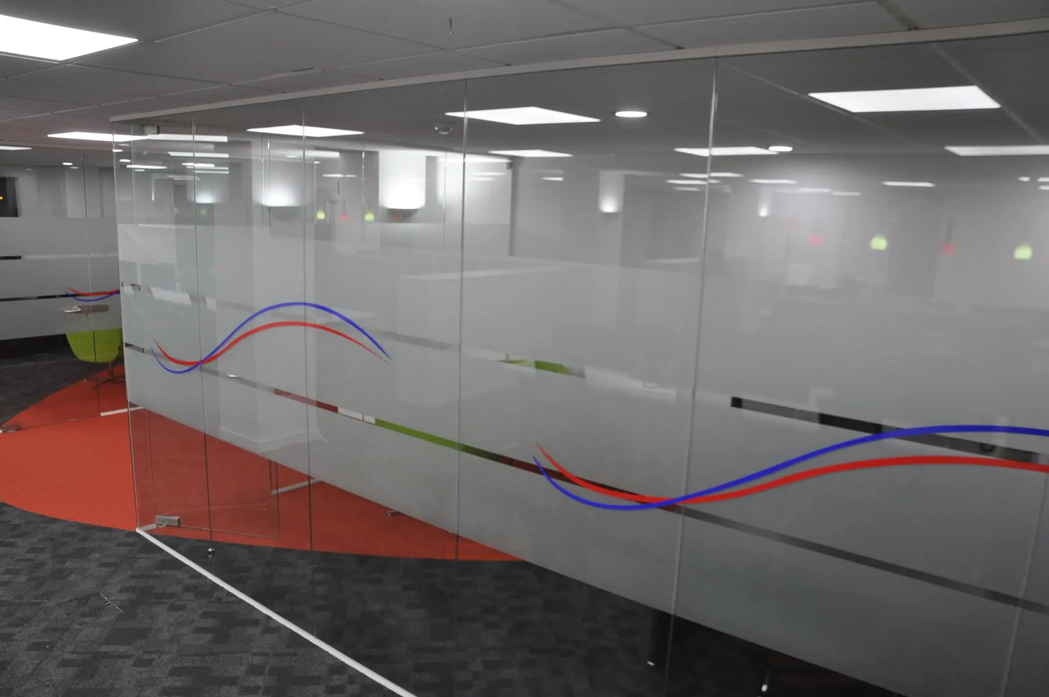 Designer designer manifested glass walls in the office space