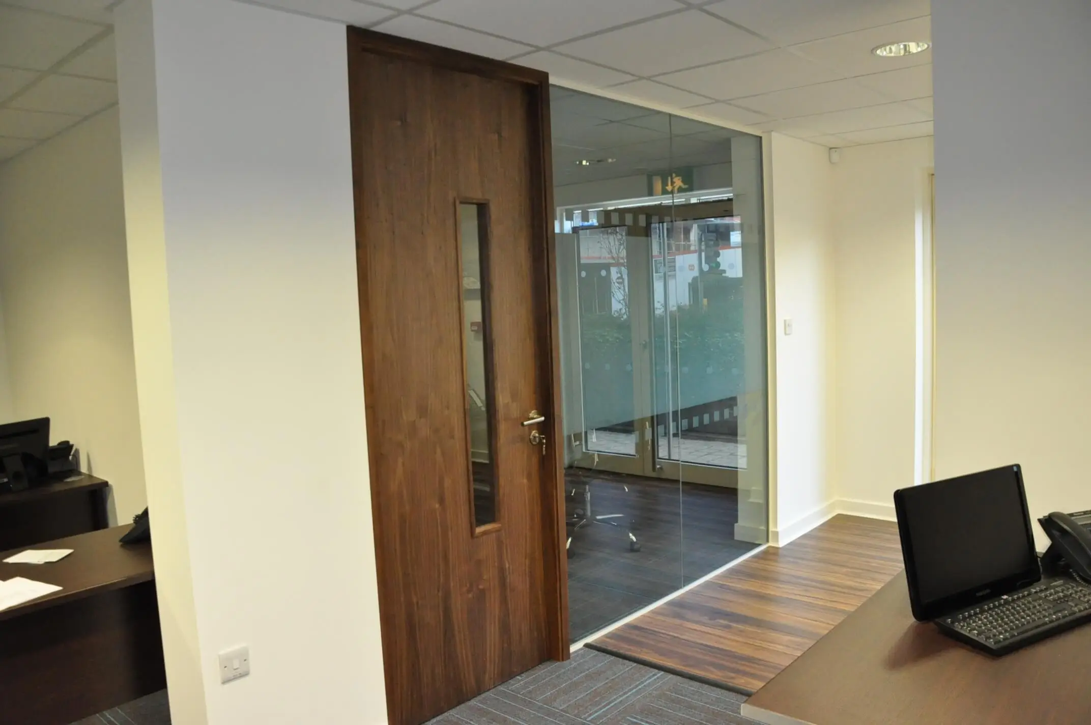 Exe Office with glass partitions with solid door