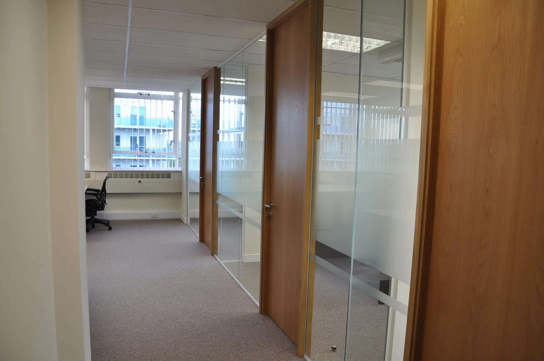 Godleys office space glass partitions with solid doors