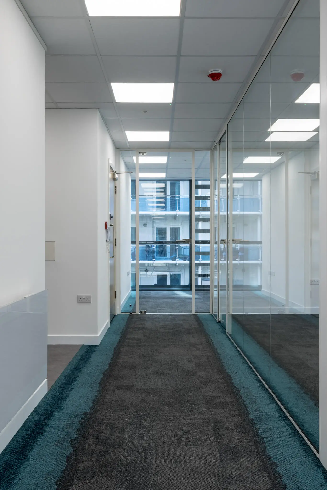 Office lobby with designer flooring