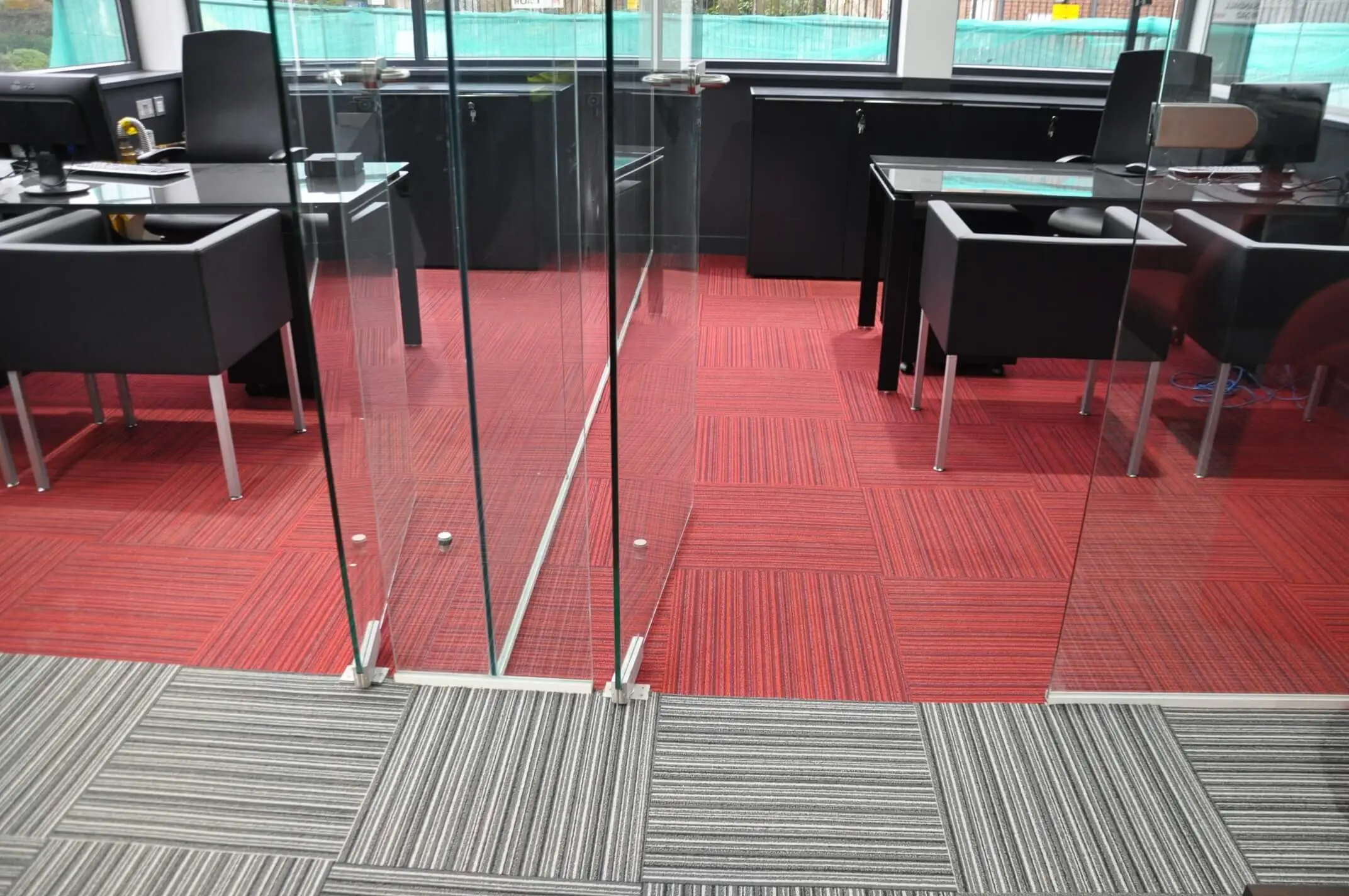 Office with designer floor