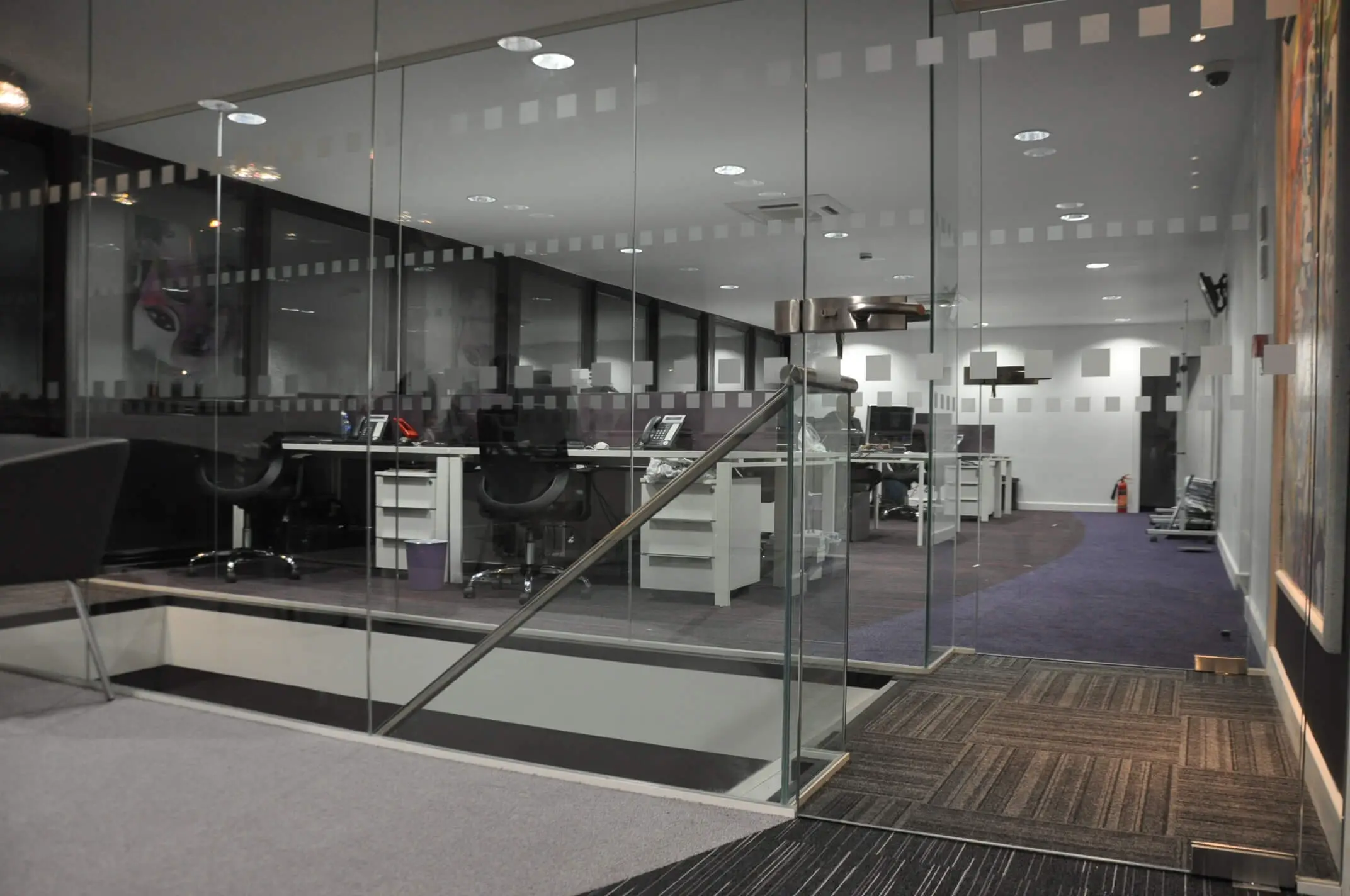 Paradox office with glass partitions