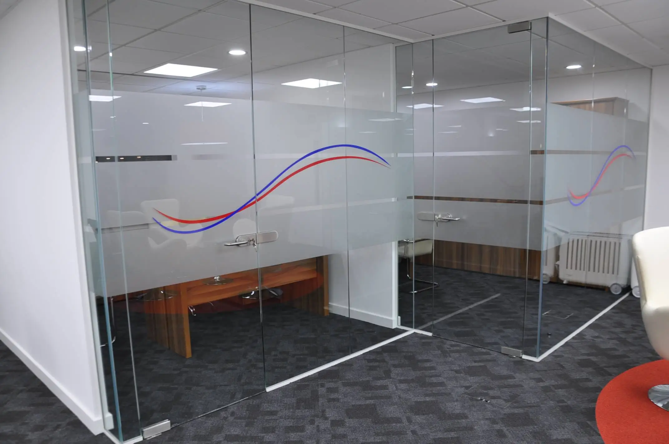 Private spaces with designer glass partitions