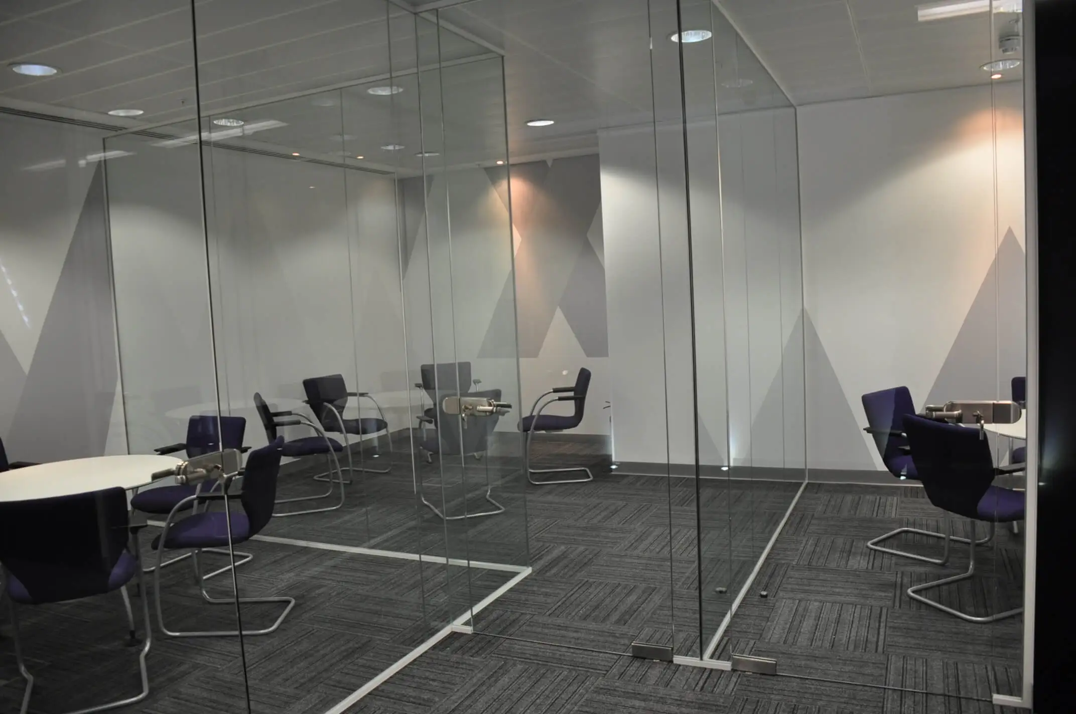Small meeting space with glass partition