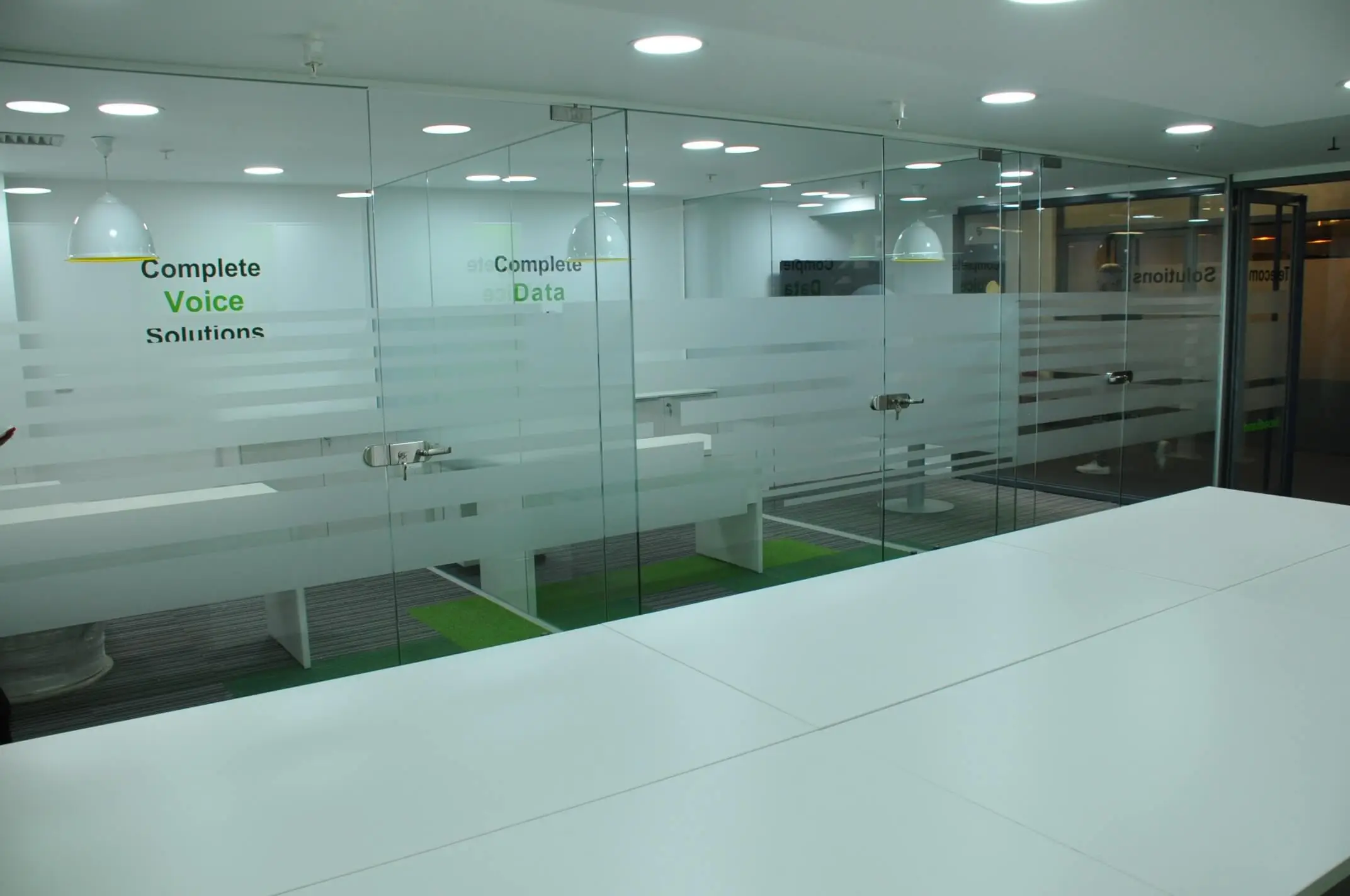 TSI office space with glass partitions