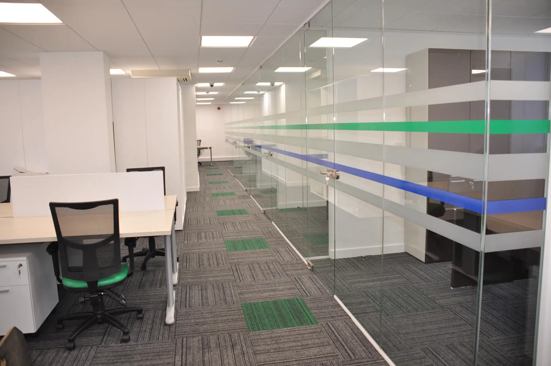 York House office space with designer frameless glass partitions