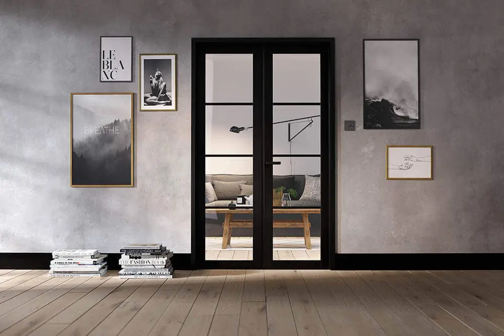 Black framed room dividers
