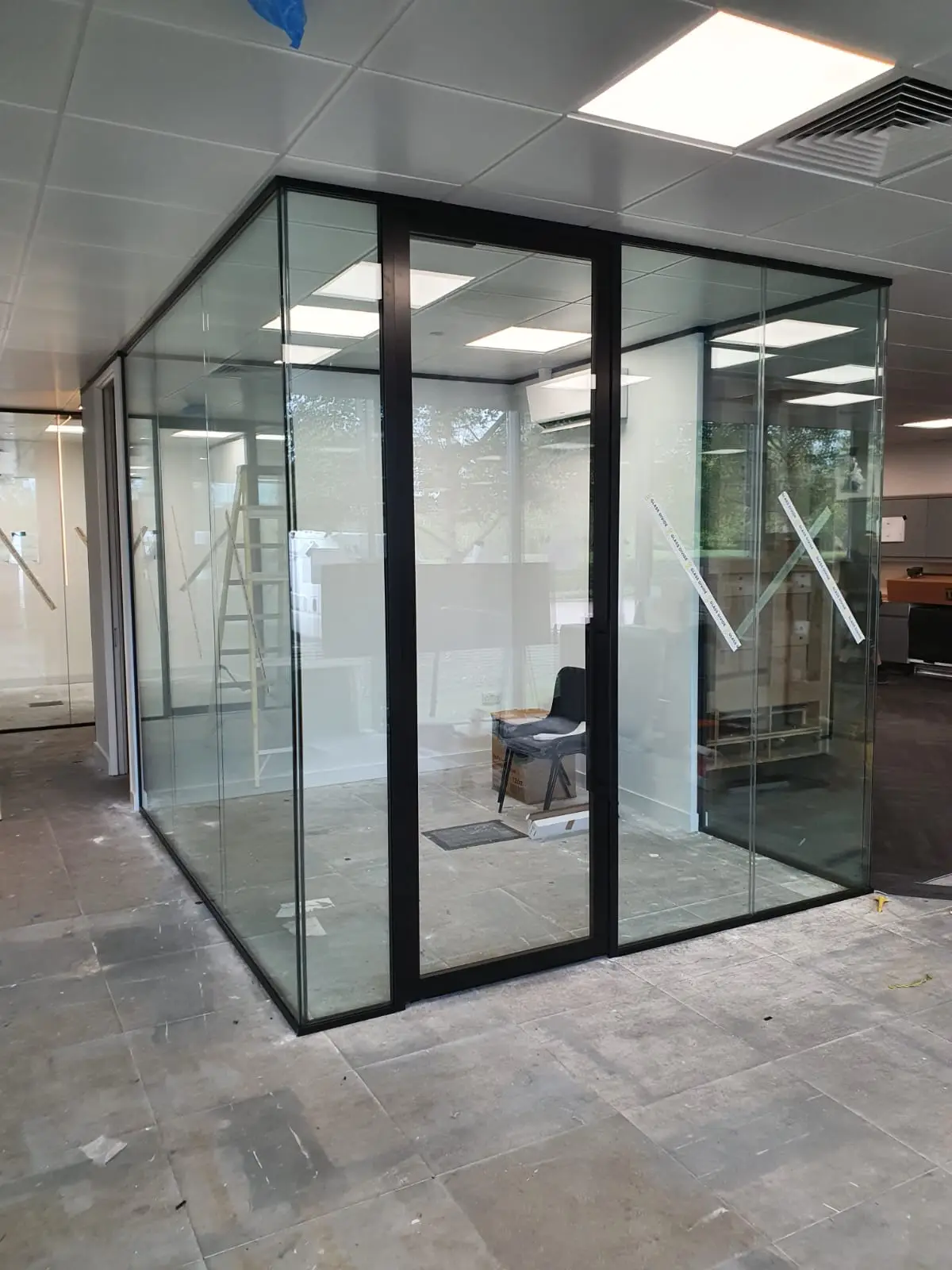 Office space with double glazed with double glazes doors